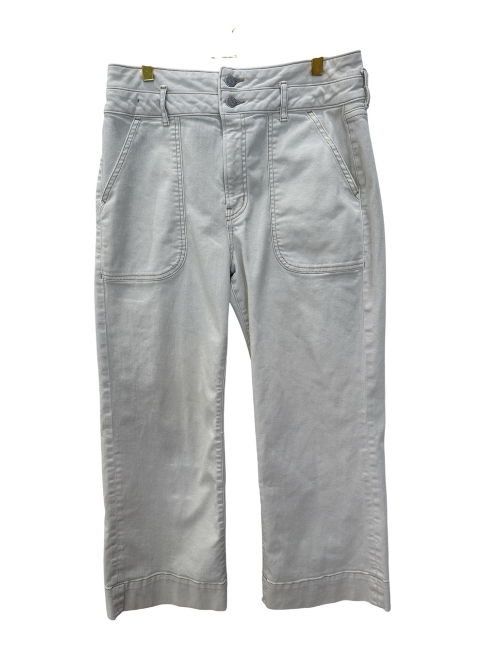 Veronica Beard Taylor Crop Patch-Pocket Wide-Leg Jeans